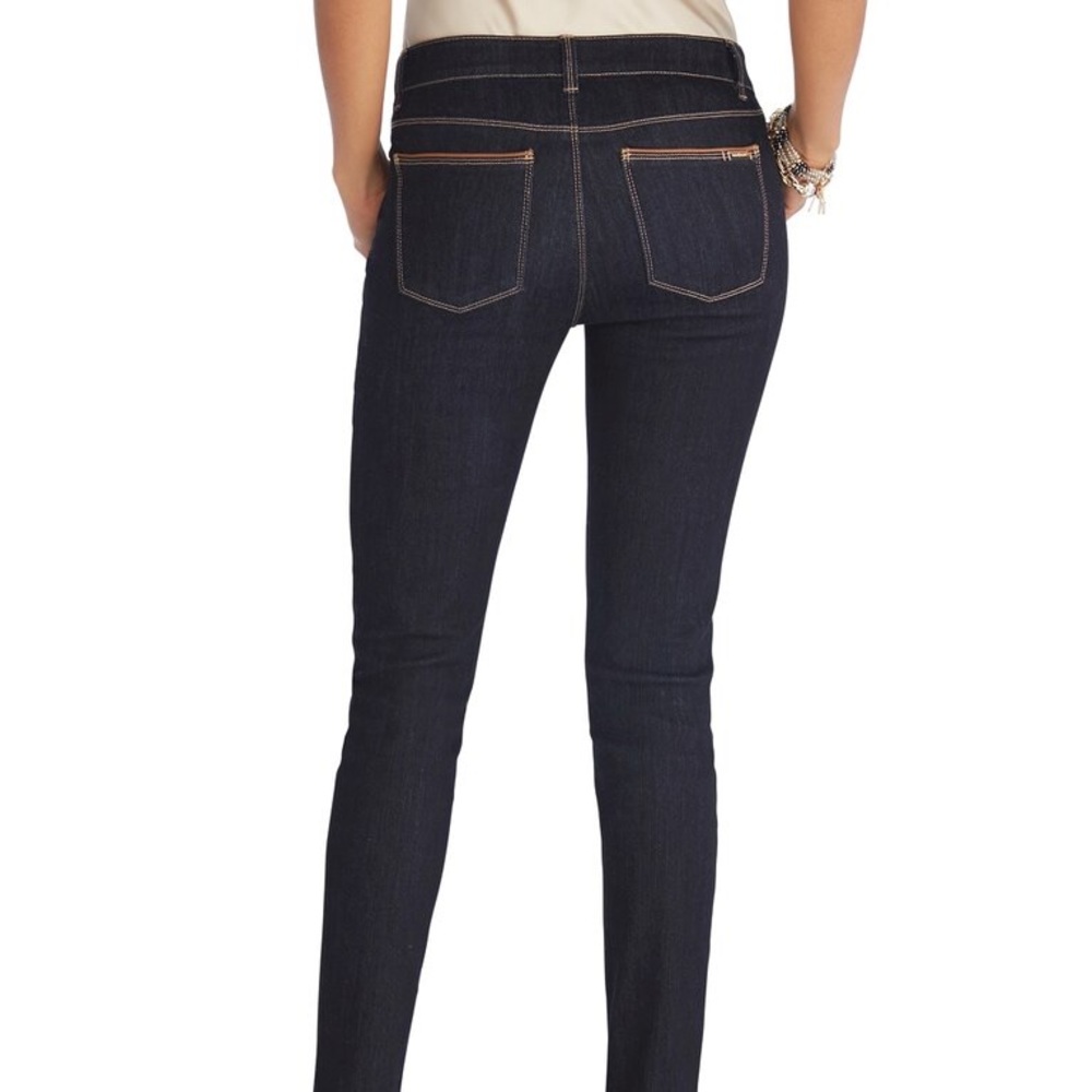 White House Black Market Leather Trim Skinny Jean